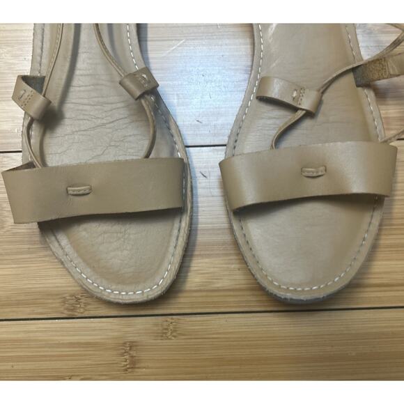 Madewell Women’s 8.5 Gladiator Lace Up Tan Sandals Strappy Boho Retro Costal - Picture 3 of 6
